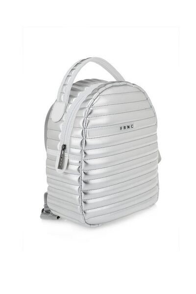 FRNC 4636 γυναικειο backpack  ασημι